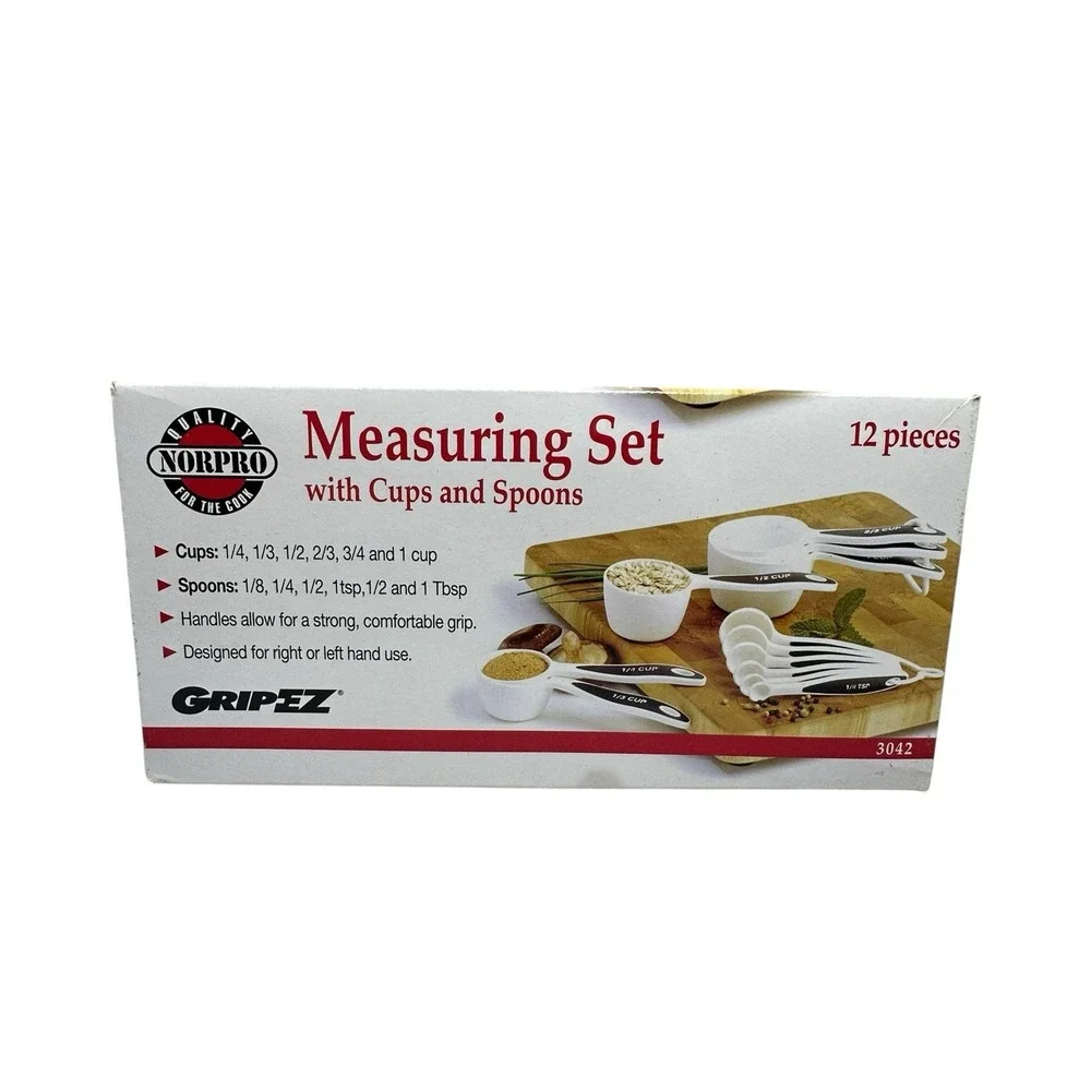 Grip-Ez Measuring Cups and Spoons, Set of 12 Pieces